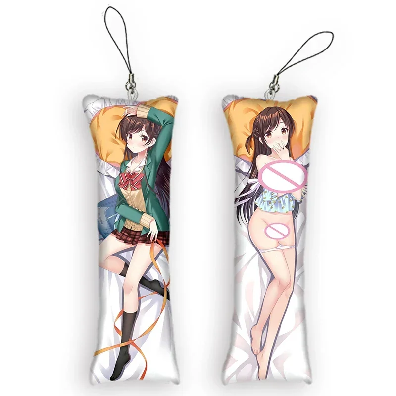 

FashionDakimakura Mini Keychain Cute Anime Key Chain Rent A Girlfriend Mizuhara Chizuru Small Pillow Pendant Otaku Backpack Pen