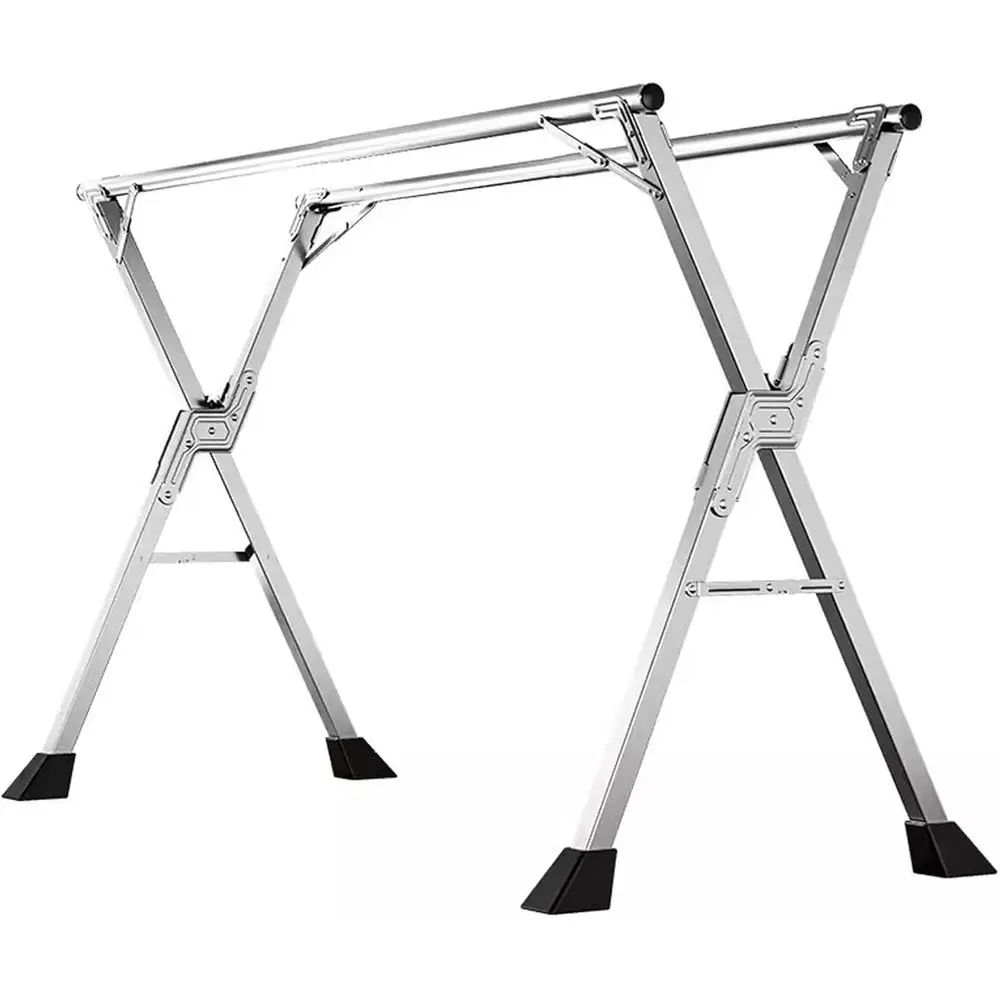 

94 Heavy-Duty Collapsible Stainless Steel Laundry Drying Rack with Windproof Hooks - Versatile Indoor/Outdoor Use