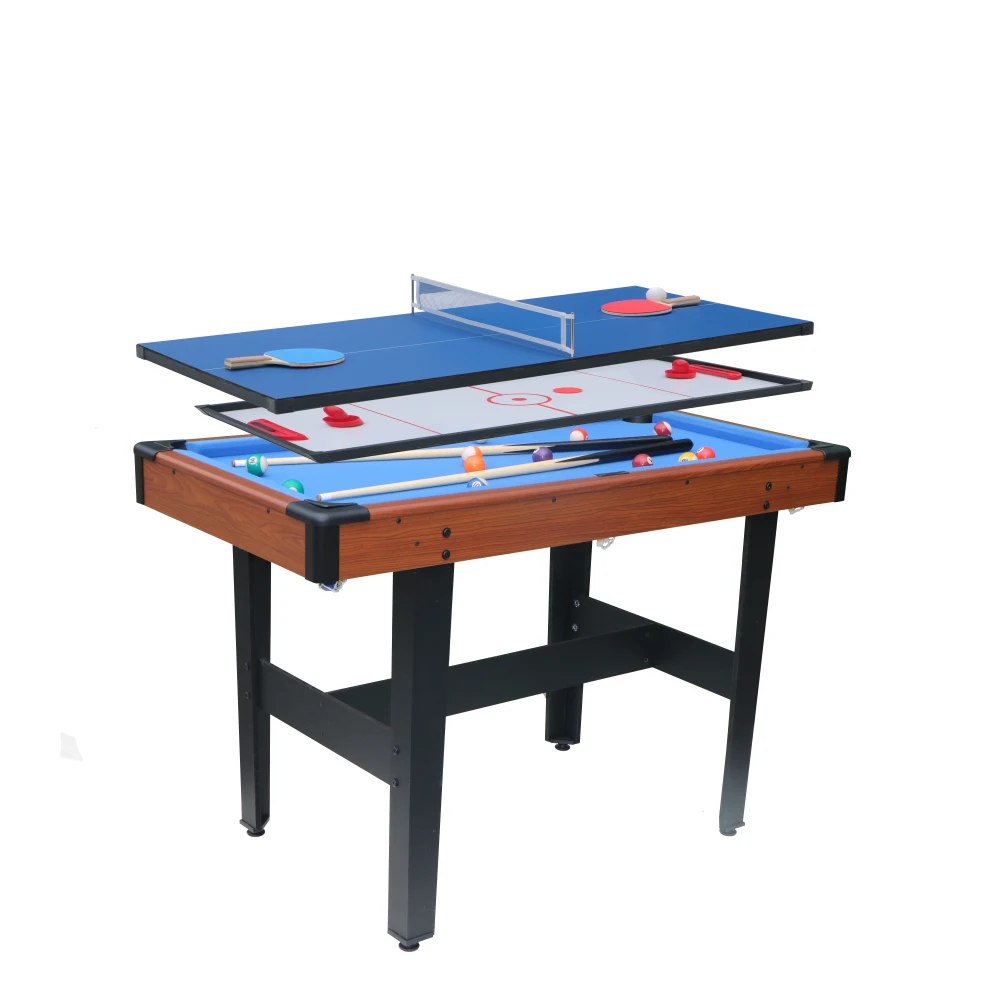 

48″ 3-in-1 Multi Game Table - Combo Game Table Set - Billiards/Pool, Glide Hockey and Table Tennis for Home, Game Room, Friends
