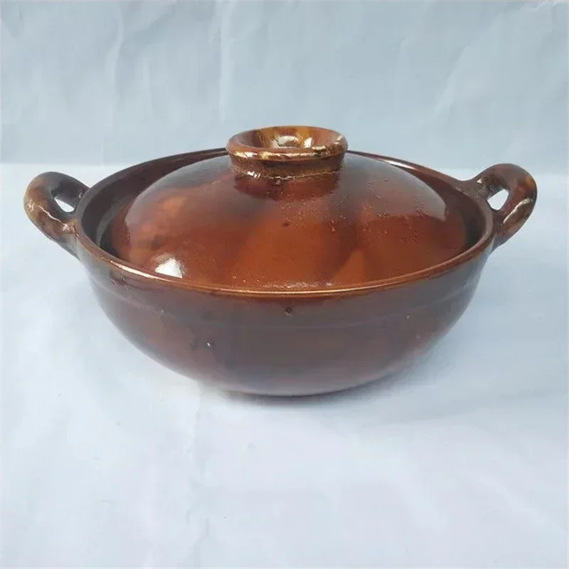 1L 1.9L Chinese Style Red Glaze Earthen Cooking Casserole Hong Kong Guangdong Soup Rice Porridge…