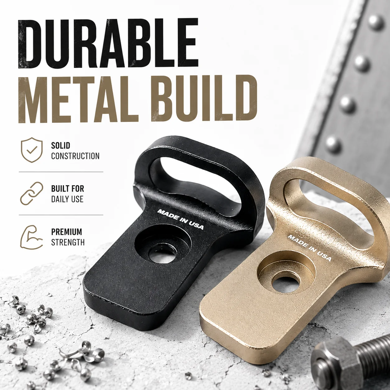 Premium Multi-Functional Strap Ring Convertible Single/Dual Point Design Durable Adapter Buckle for Outdoor Activities