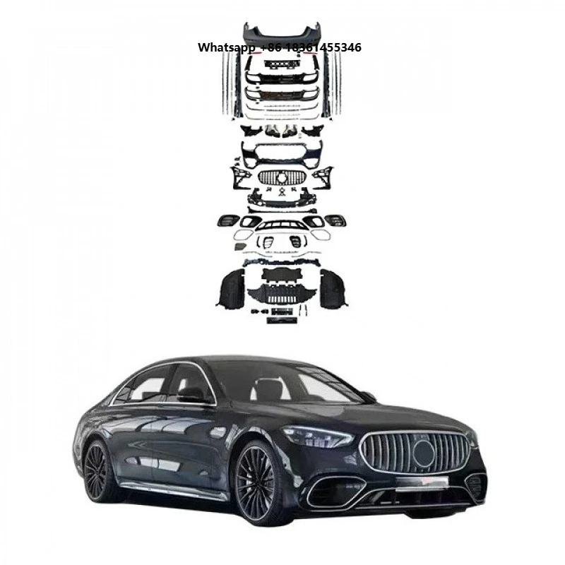 For z S-Class 21-23 Models W223 Upgr S63  Front and Rear Bumper Side Skirt Exterior Surround Body Kit Sui