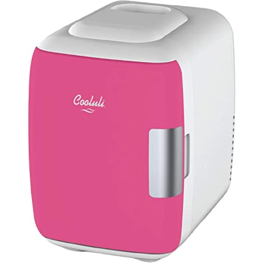 Skincare Mini Fridge for Bedroom - Car Office Desk and Dorm Room - Portabe/6 Can Eectric Pug In Cooer and Warmer for Food Drink