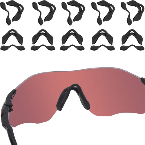 Imagen 1 del producto Almohadillas nasales negras de repuesto de goma de silicona E.O.S para Oakley EVZero Path OO9308,EVZero Path Asian Fit OO9313 marco multiopetas