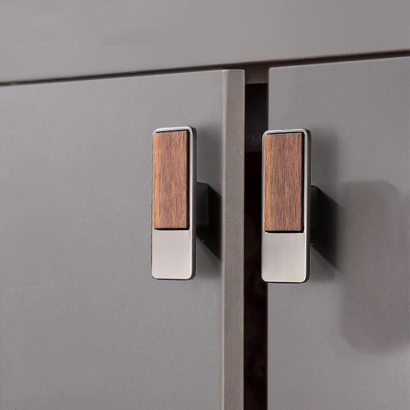 

Luxury drawers, wardrobes, door handles, solid wood cabinets, door handles, high-end single hole walnut wood handles