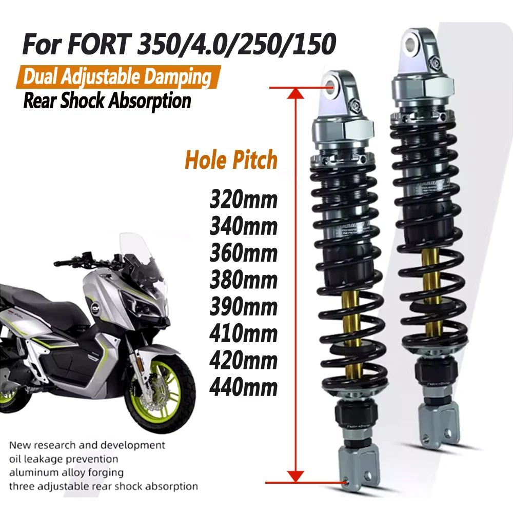 Bold Shaft Core Real Shock For QJMOTOR FORT 250 ADV 250U 250T Soft and Hard Adjustable Damping Long Stroke 110mm Rear Suspension
