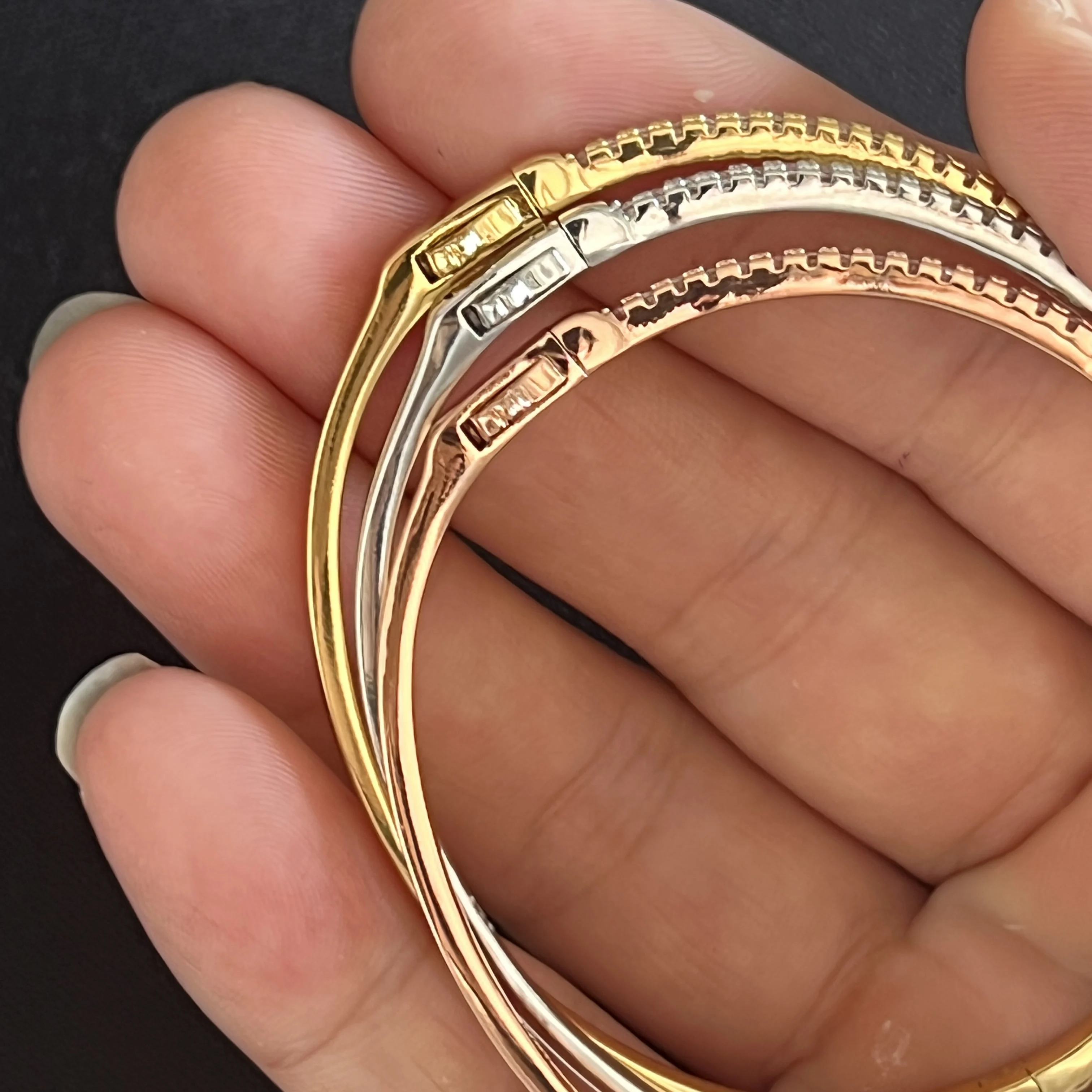 Pure 925 Sterling Silver Full Diamond Bracelet Classic Design Party Jewelry Friendship Bracelet Silver Bangle Rose Gold 17CM