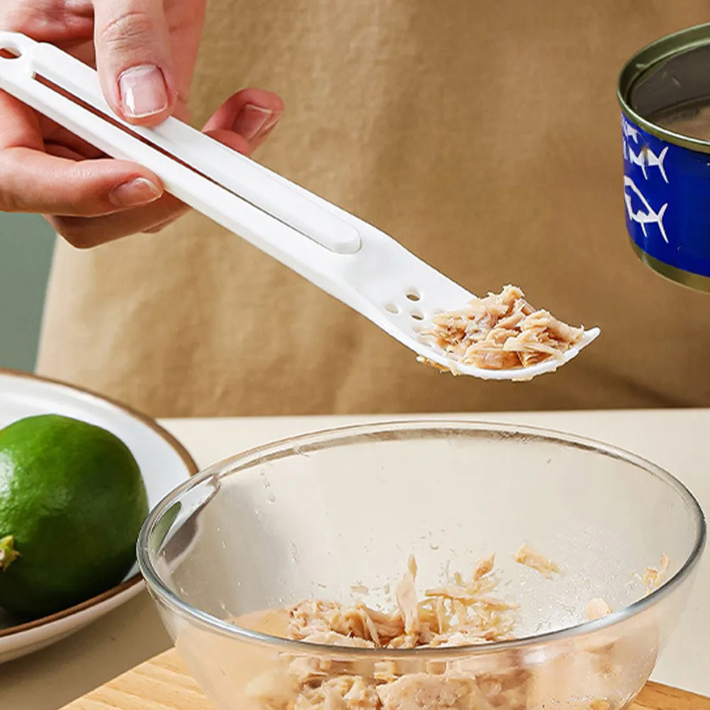 Ergonomic Multi-Function Can Slotted Spoon Compact Kitchen Gadget for Opening Squeezing Filtering Canned Foods Camping Picnic
