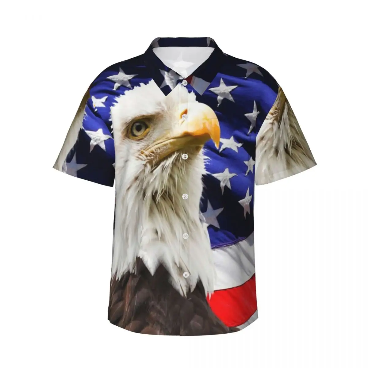 

American Bald Flag Eagle Vacation Shirt Male Spirit Star National Bird Casual Shirts Hawaiian Design Vintage Oversized Blouses