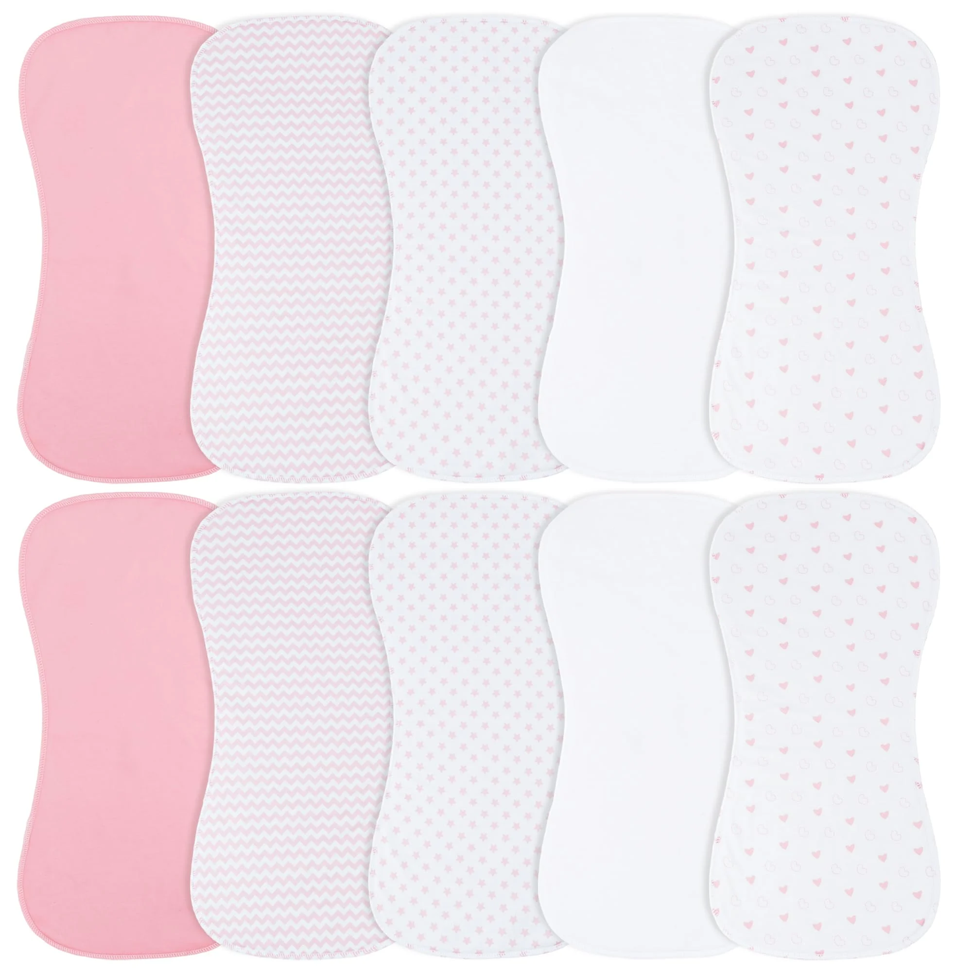 

10-Pack Burp Cloths for Baby Girls - Organic Baby Burp Cloth, Baby Washcloths, Burp Rags, Large Burp Clothes, Super Soft