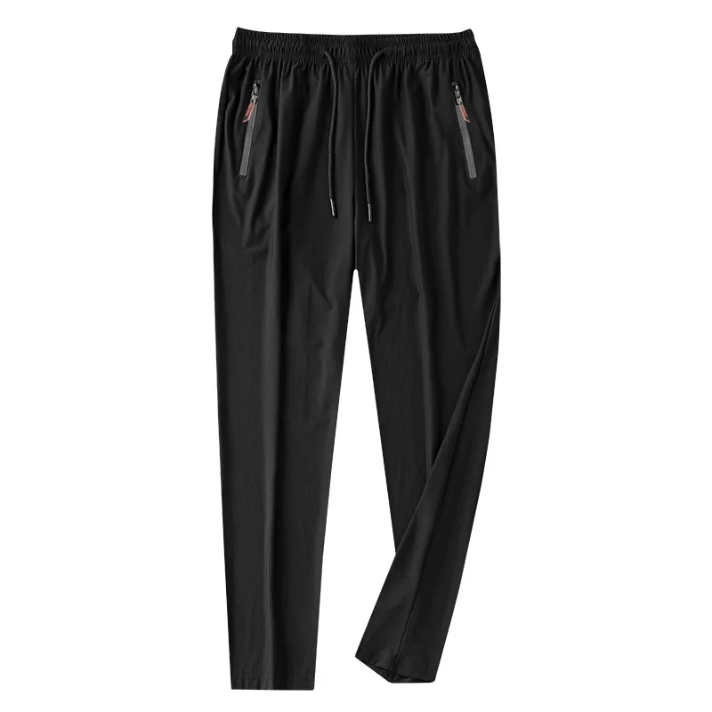 2025 Summer men's casual pants slim fit thin Korean version ice silk pants Jogging sports pants straight tube quick drying pants image 5