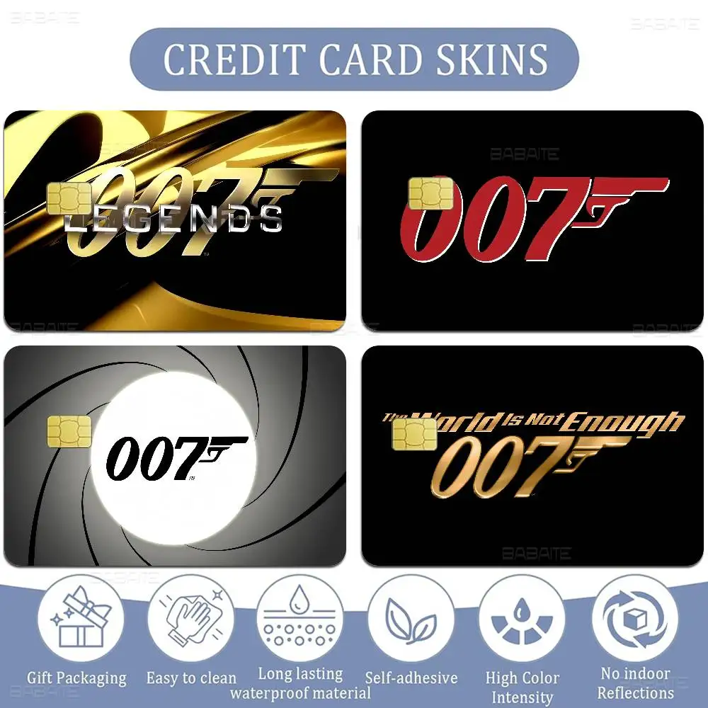 British Legend J-James B-Bond 007 Anime Cartoon Sticker Film Skin for Credit Card Debit Bank Bus Card