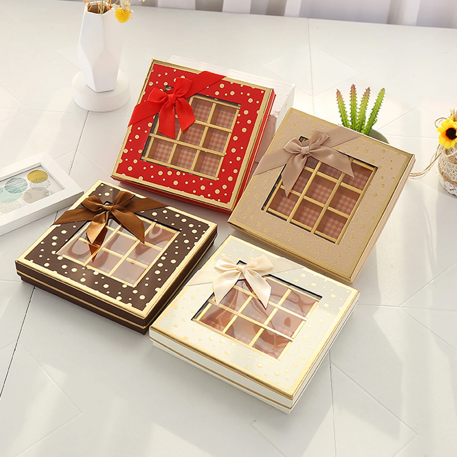 9/25 Grids Chocolate Display Box Trendy Candy Box for Wedding Holiday Valentines Day Christmas  Party Supplies