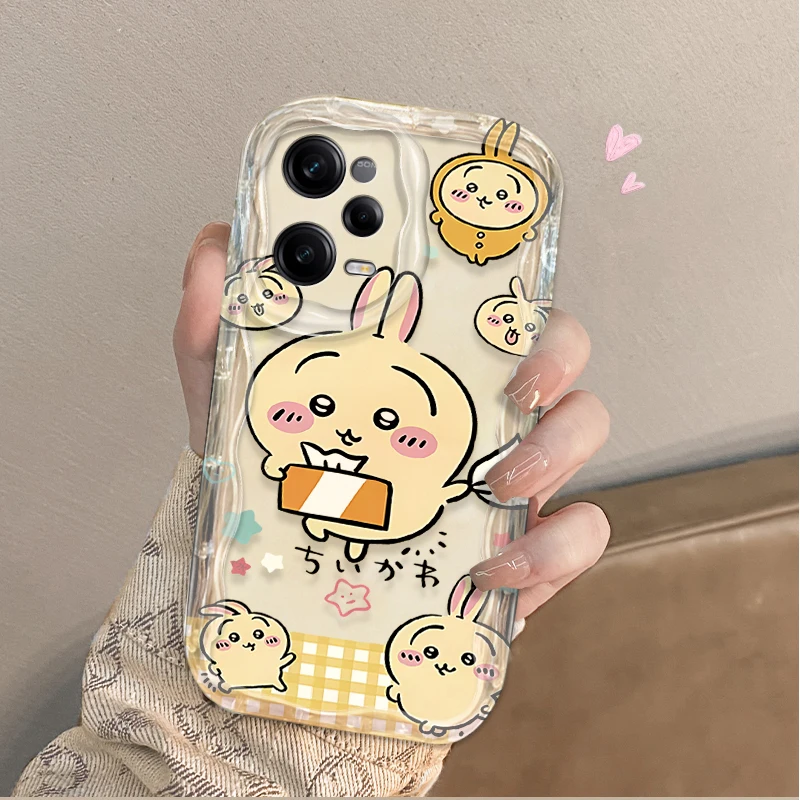 Capa ondulada fofa de desenho animado c-chiikawas para xiaomi redmi note 14 13 12 11 10 9 pro plus 14s 12s 11s 10s 9s redmi 14c 14r 13c 12 4g 5g