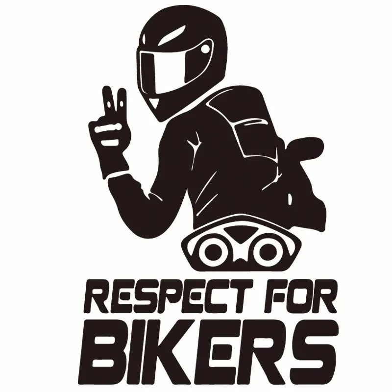 Motorcycle Sticker Respect For Bikers Reflective Car Stickers  Auto Decal Funny JDM Vinyl On Car Motorcycle Accessories14*20cm