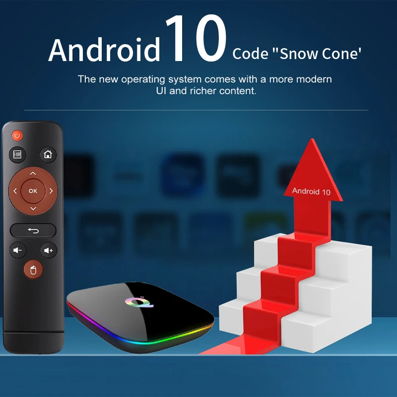 Q PLUS TV Box 4 Core 3D Graphics Acceleration High Speed WiFi 6K Ultra HD 64G Android Media Player Set Top Box