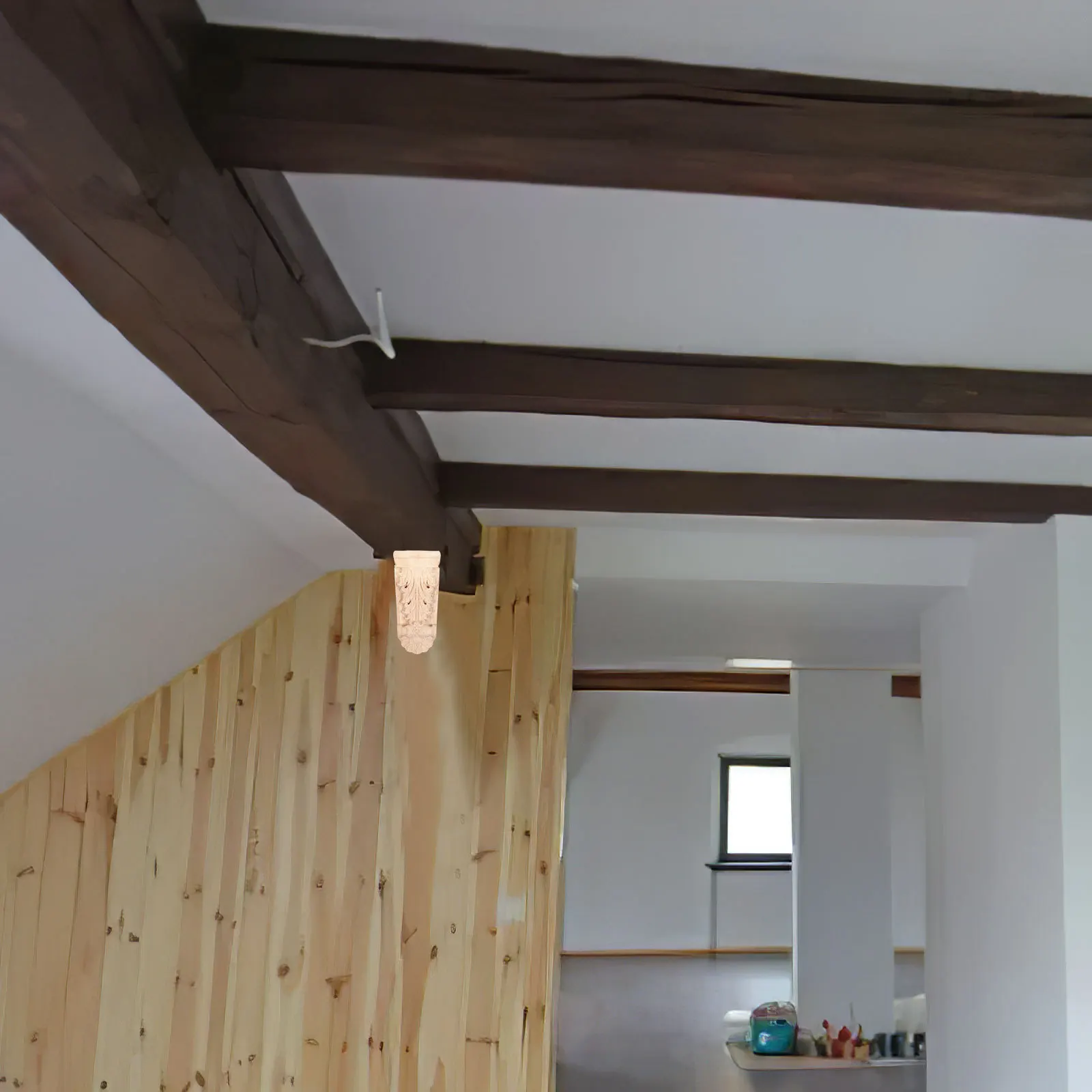 

2Pcs Wood Carving Decoration Solid Wood Corbels Corner Moulding Trim Home Classical Interior Decoration Onlays and Appliques