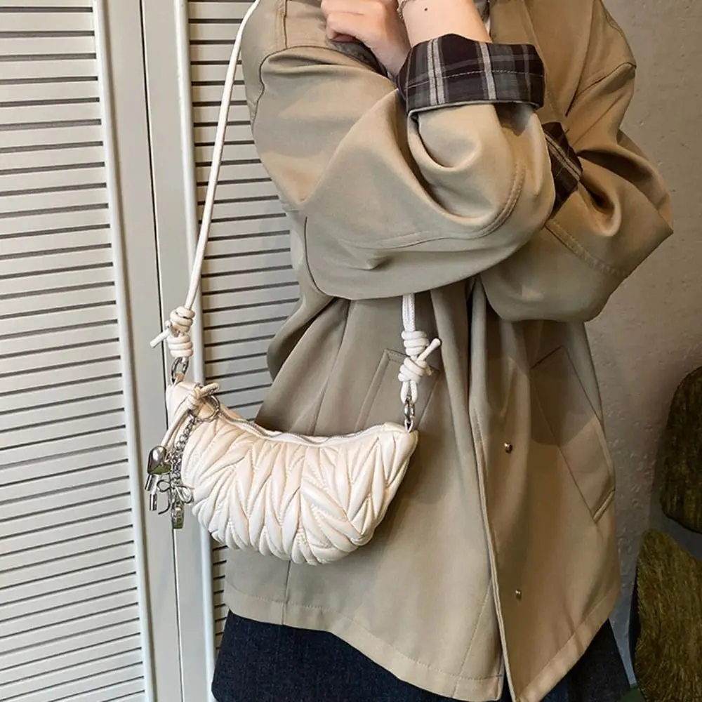 حقيبة كروسبودي حقيبة كتف كرواسون مع قلادة براون بولي Dumplings حقيبة بلون الكورية نمط فاسق حقائب اليد للأطفال #2