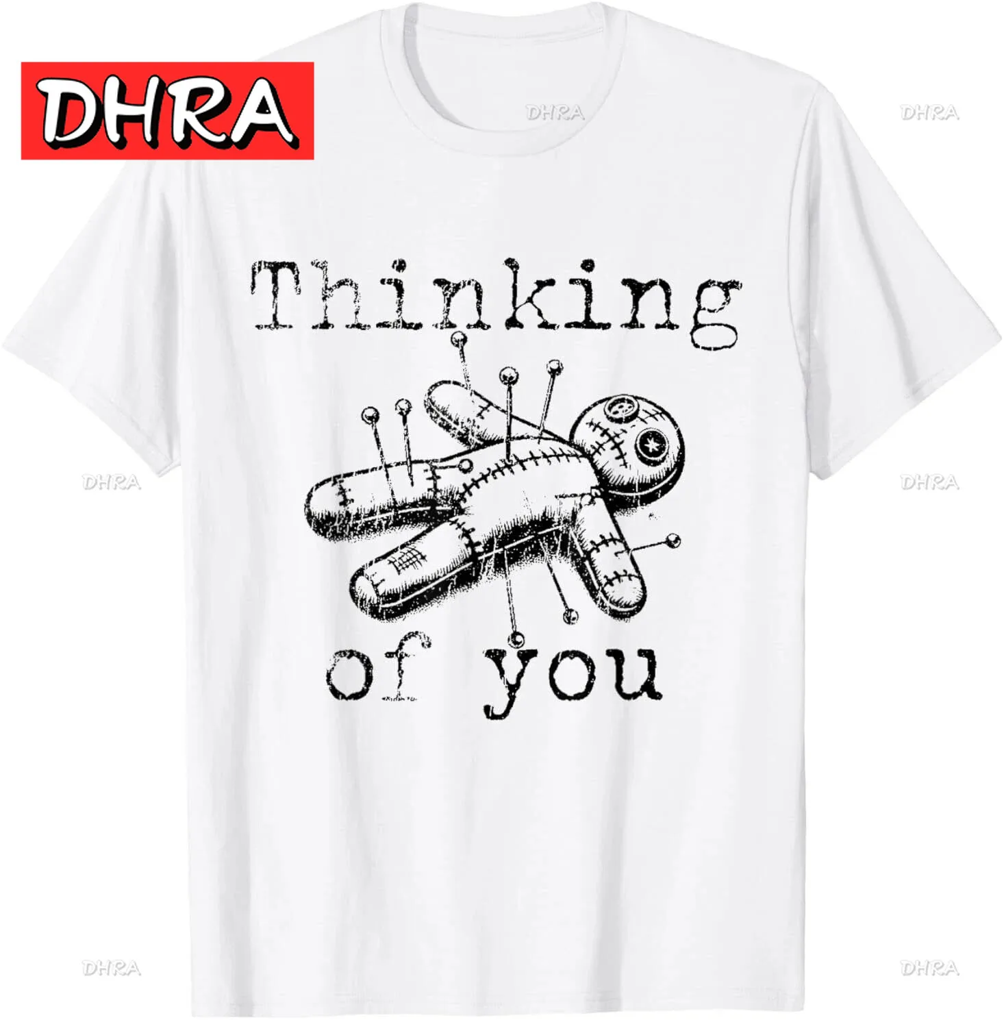 التفكير عنك مضحك خمر الفودو دمية تي شيرت المؤنث غريب الأطوار الرجعية مضحك تي شيرت المكرر مريحة الحد الأدنى التي شيرت