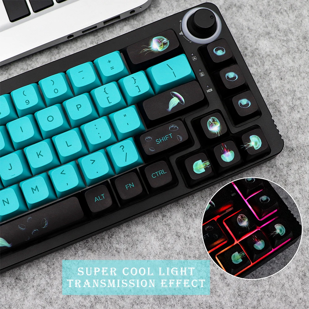 GMK-KEY XDA Океаническая Медуза Dye Sub Keycap набор толстых клавиатур PBT для клавиатуры dz60, покер 87 tkl 104 ansi xd64 bm60 xd68 xd84 xd96 Key Ca