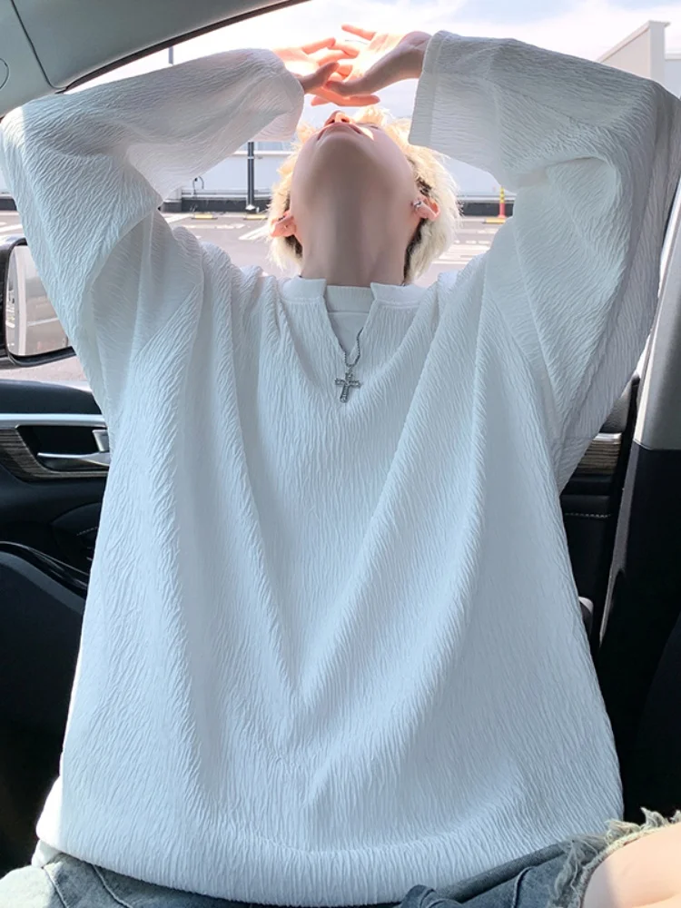 

Мужская толстовка с капюшоном на весну-осень, с длинным рукавом, V-образным вырезом, молодежная повседневная одежда, удобная свободная толстовка для ношения под одеждой