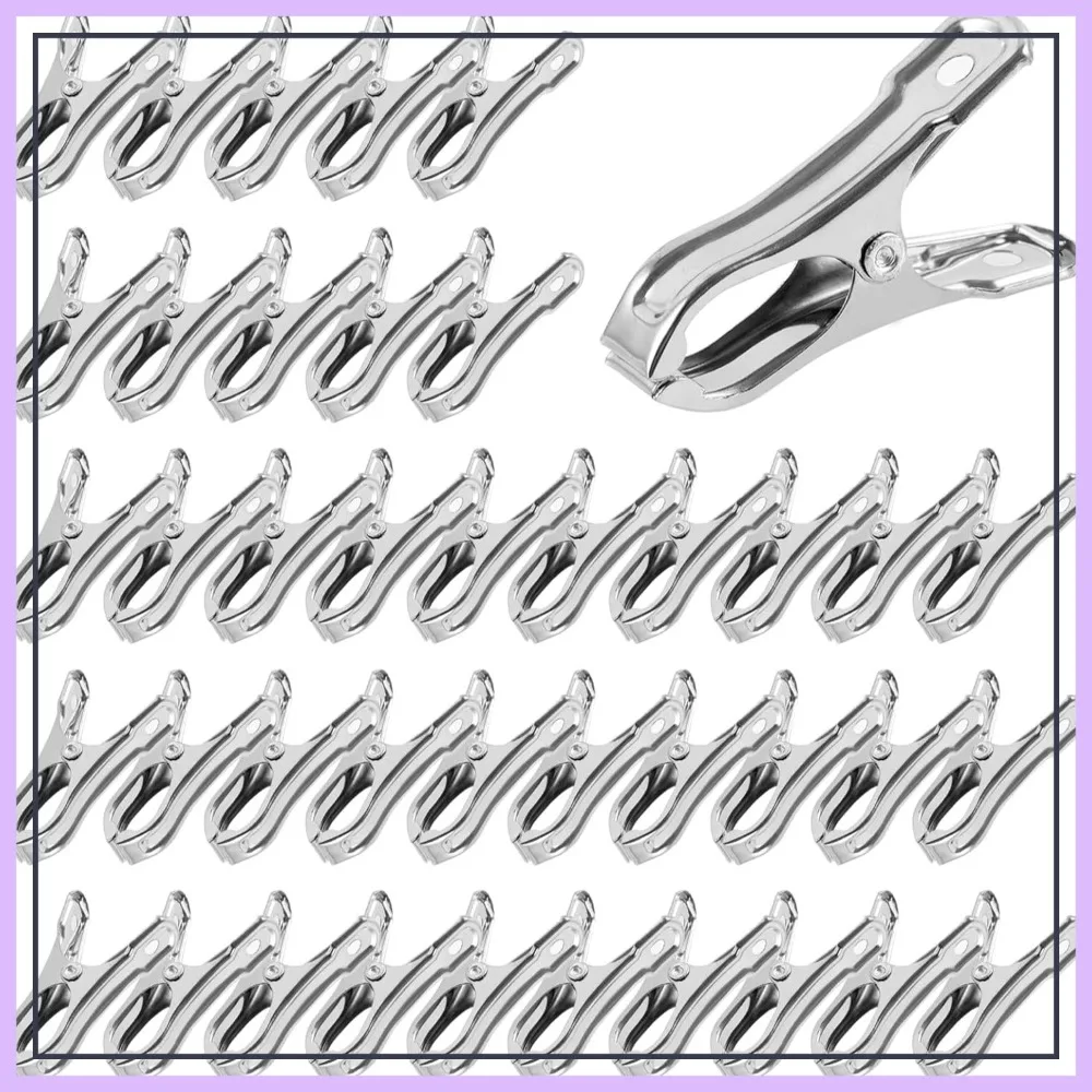 

40Pcs Large Stainless Steel Garden Clips for Greenhouse Hoops, 2" Fix Plant Cover Shade Cloth Netting Tarp, Weatherproof