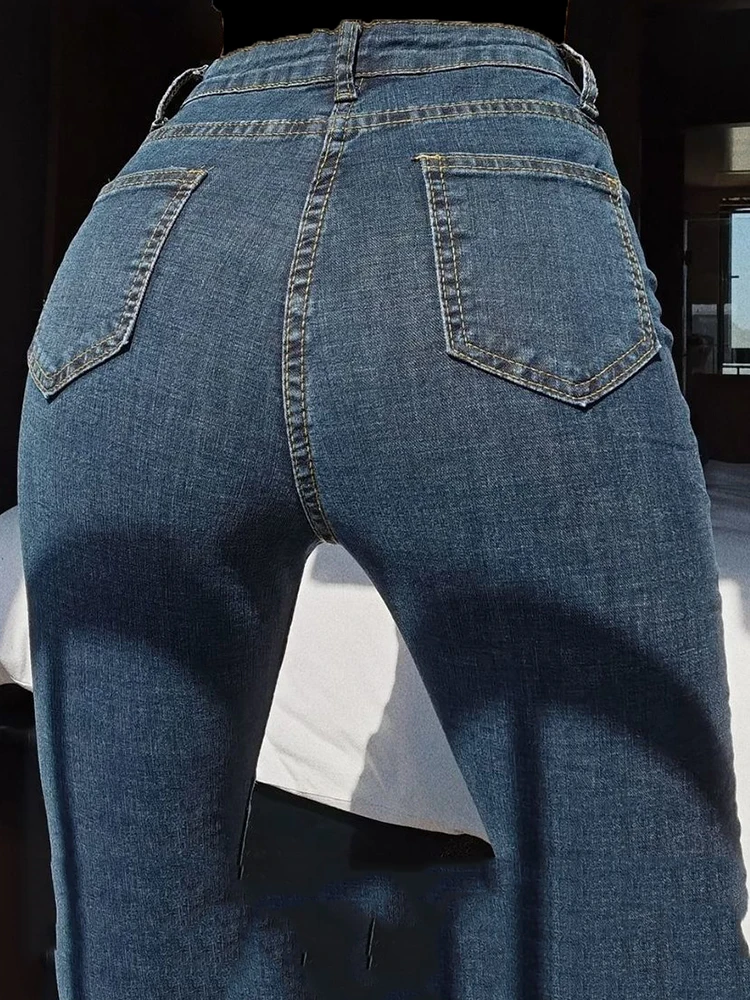 Pantalones Vaqueros ajustados de cintura alta, Vaqueros de gran tamaño, hasta el tobillo, informales, sexys, 9XL, coreanos, novedad de 2023