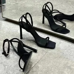 Sandalias French High Heel Women's Sandals Summer 2025 Fashion Elegant High Heel Shoe Open Toe Banquet Shoe Women Shoe Zapatos