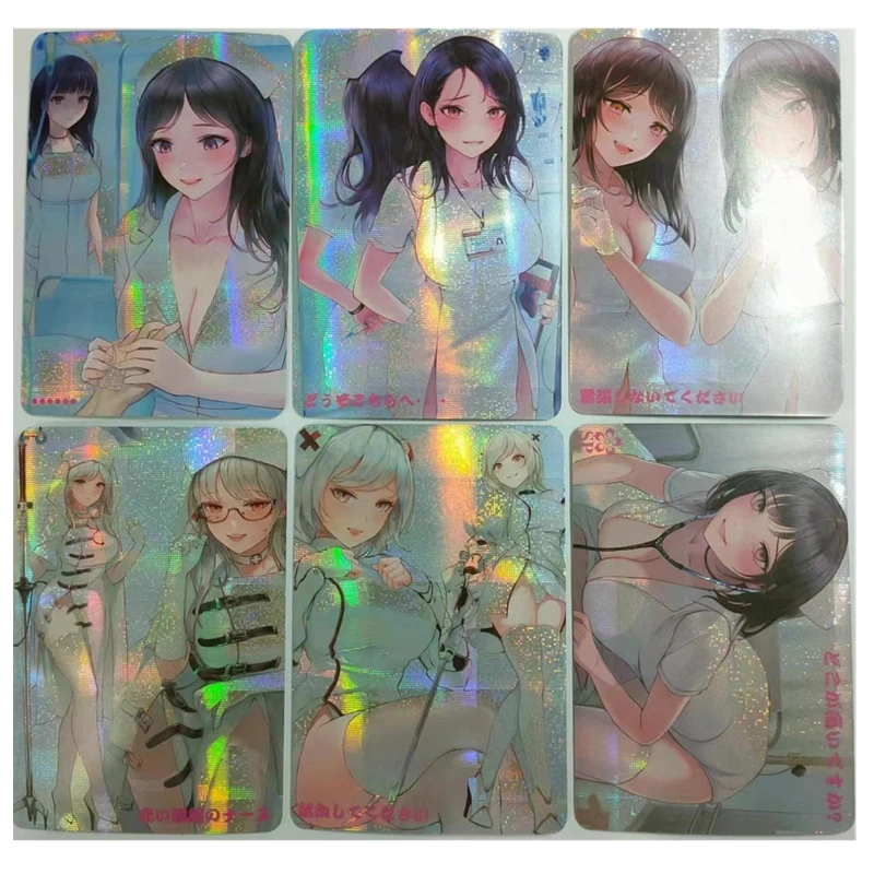 

6pcs/set DIY Hide Anime Card Special Nurse Vol 1 Series ACG Sexy Nude Card Toy Gift Game Homemade Anime Comic Collection Cards