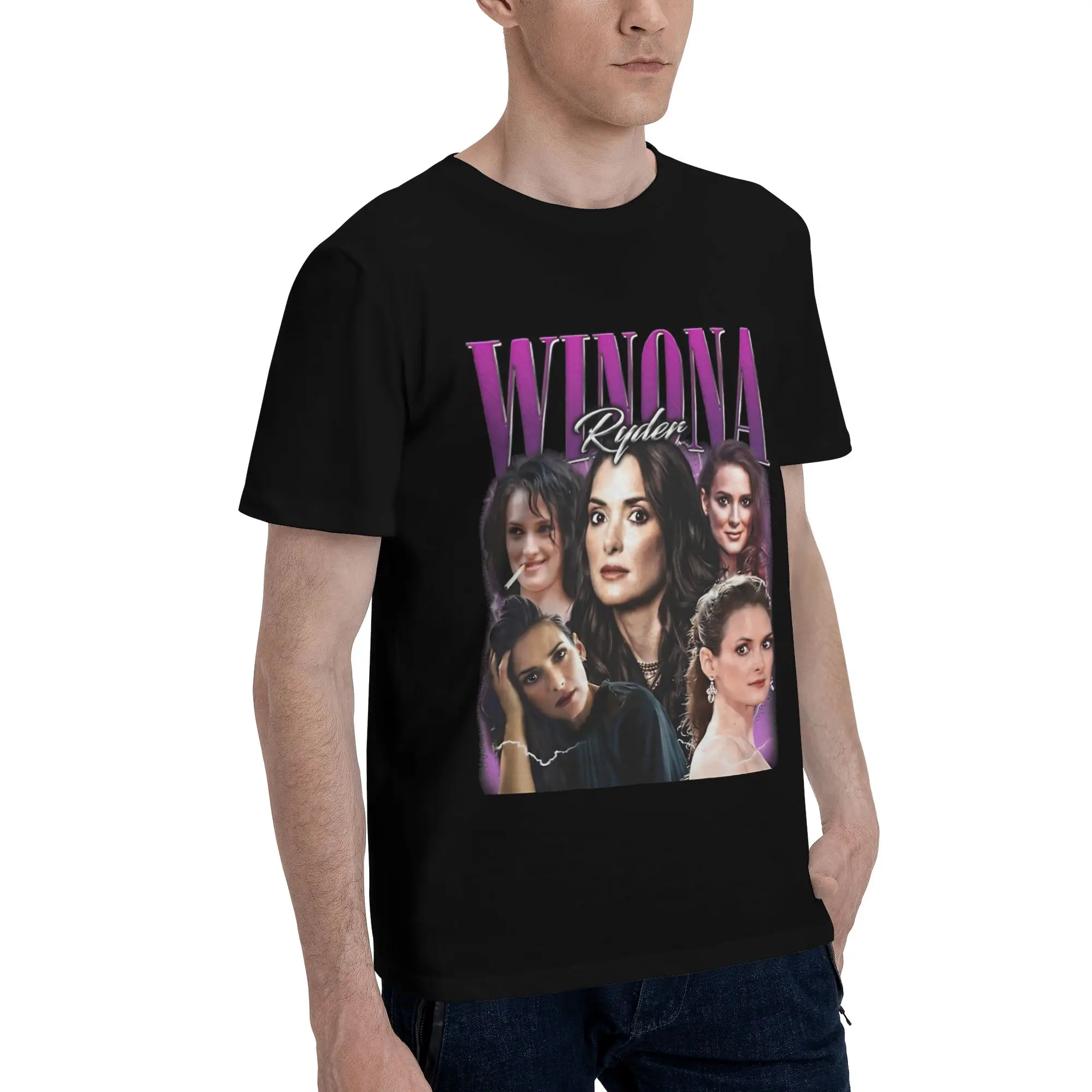 Winona Ryder  Merch Unisex T Shirts Pure Cotton Tee Print  T-shirt Clothes