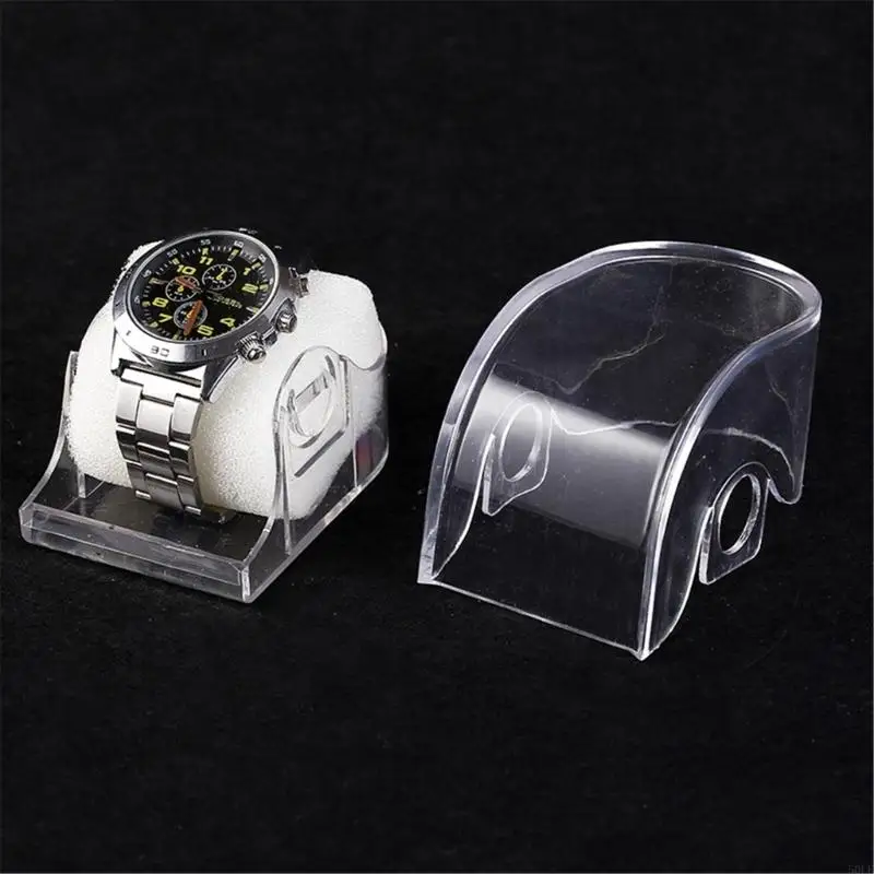 50LE CLAY ACRYLIL WATCH Dustproof Scratch Wristwatch Display CASE CASE SELITANT HISPIEXES BOX