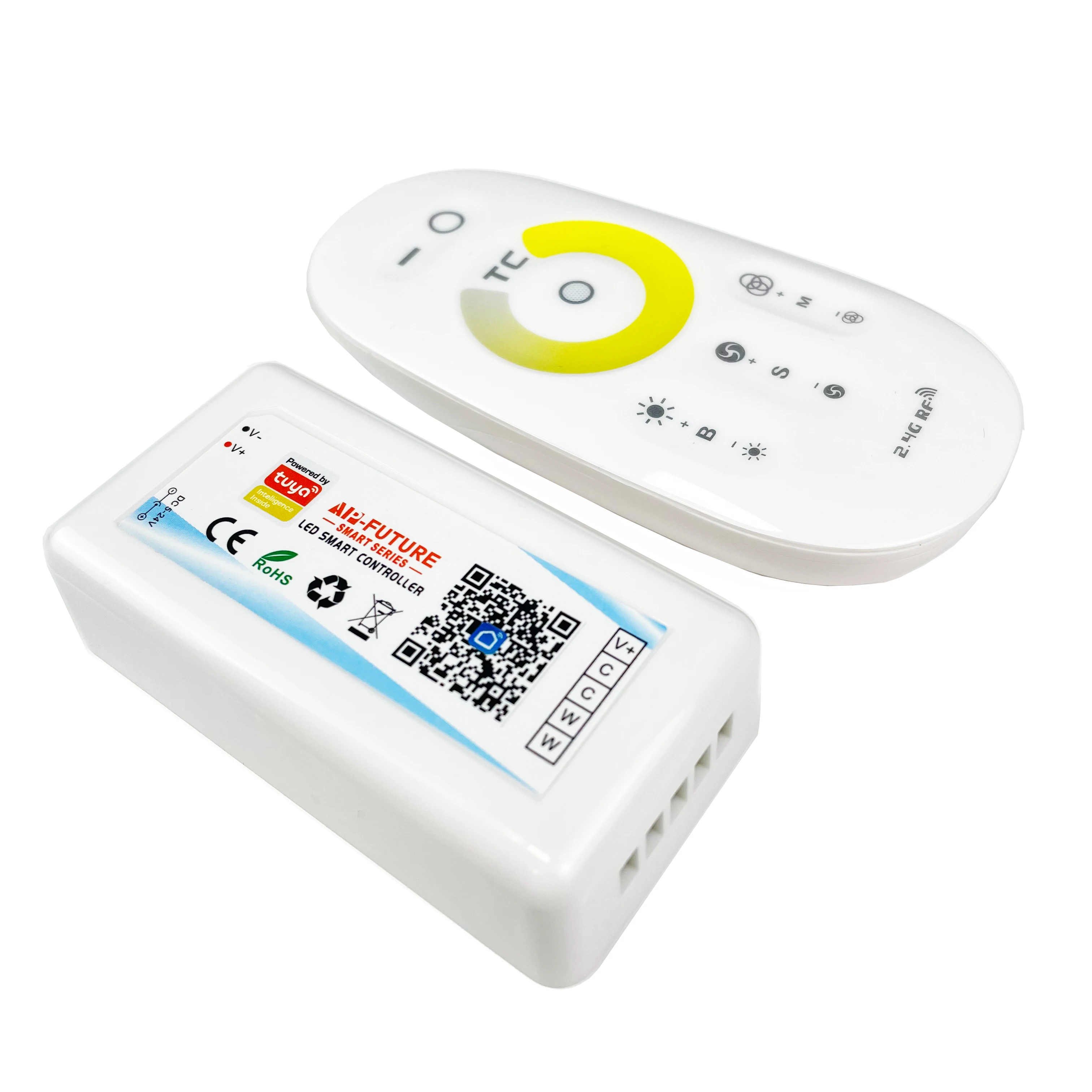 aipintech led cct controller 12v 2.4g rf remote control 24v cct color cob strip light app wifi led dimmer controller