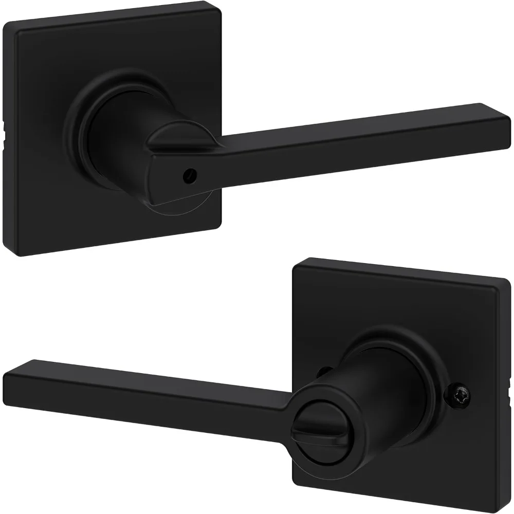 Casey Hallway Passage and Bed/Bath Privacy Door Handle 10 Pack, 5 Passage Levers and 5 Privacy Levers, Matte Black Reversible