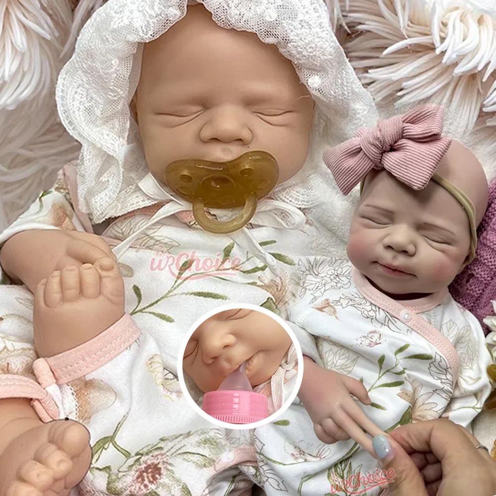 핫 세일 20인치 화이트 스킨 실리콘 리본 베이비 걸/보이 파스칼 핸드메이드 DIY 오픈 마우스 세척 가능 신생아 컬렉션 크리스마스 선물