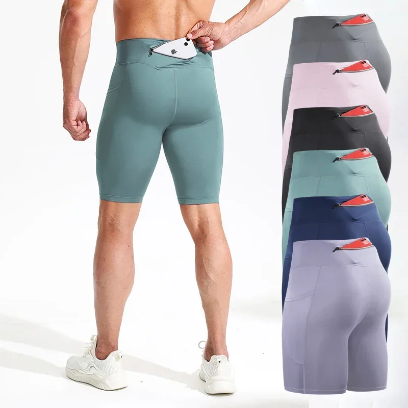 Hombres al aire libre correr bolsillo pantalones cortos tablero gimnasio ejercicio Fitness Legging entrenamiento baloncesto senderismo entrenamiento