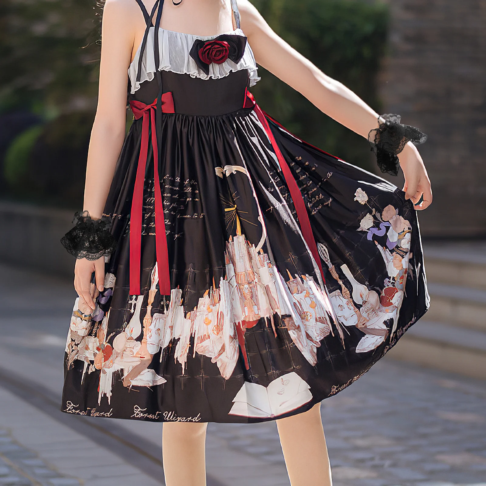 2Pairs الدانتيل المعصم الأكمام قصيرة أنيقة لوليتا نمط قفازات اليد لحفل الزفاف مساء فستان اكسسوارات النساء #2