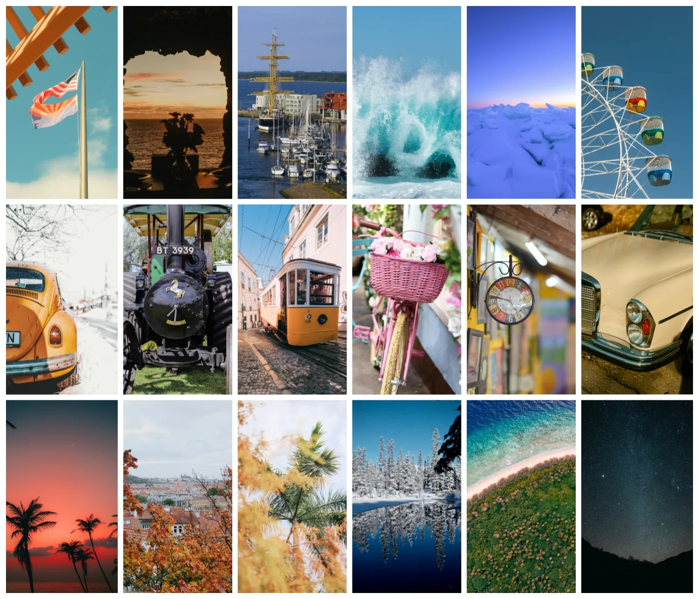 

3D Scenery Door Sticker Self Adhesive Removable Vintage Car Landscape Door Wrap Peel and Stick Door Cover Decal for Home Decor