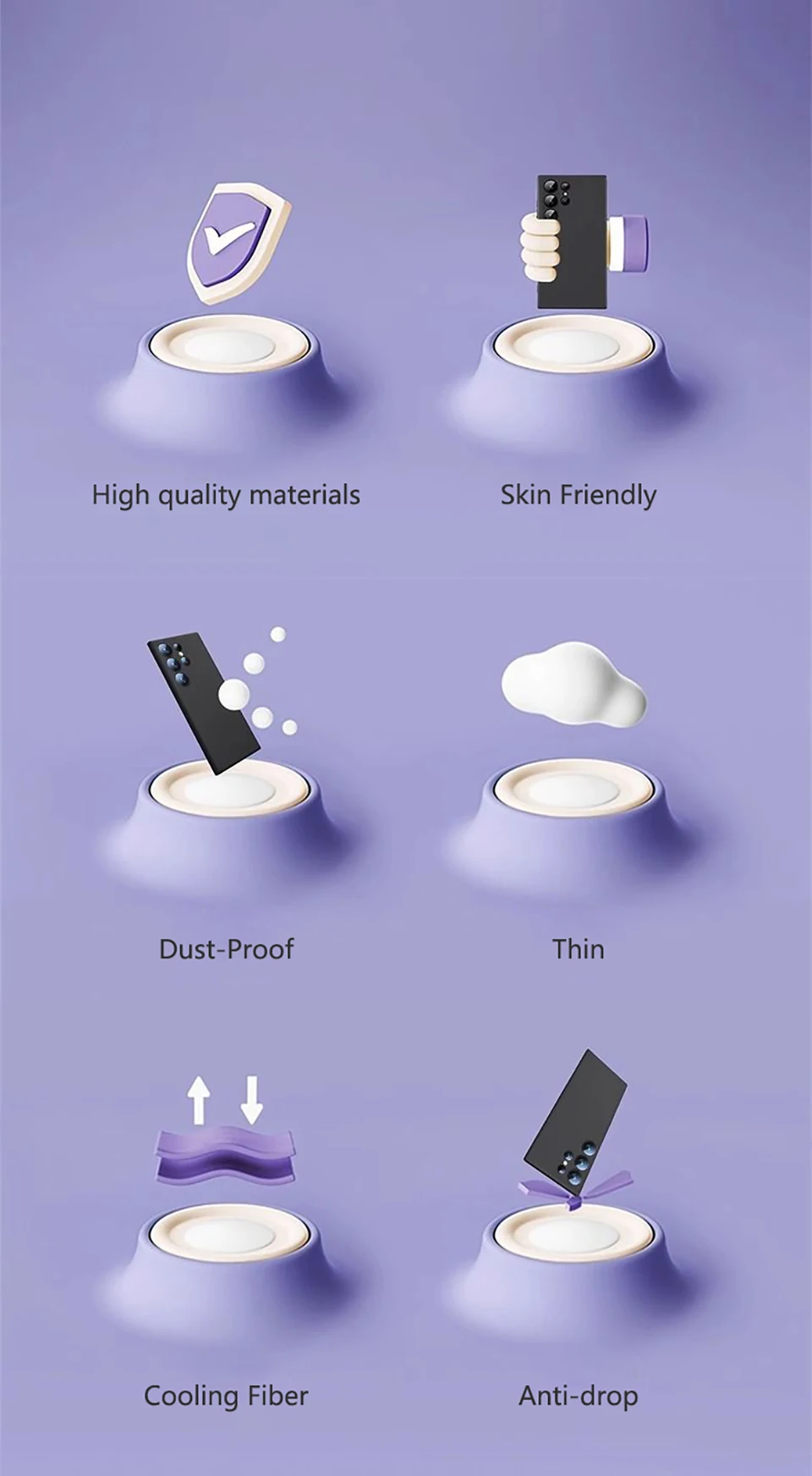 Luxuriöse Stoßfeste Hülle für Samsung Galaxy S26 S24 S23 S22 S21 S25 Ultra Plus Minimalistische Einfarbige Weiche Rückseiten-Abdeckung Zubehör – Detail 2