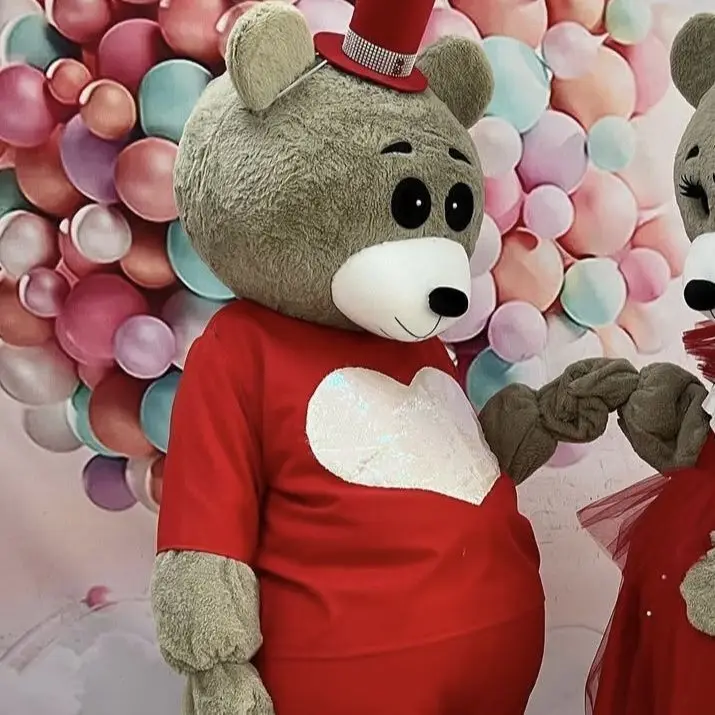 赤いハートのテディベア マスコットコスチューム ドレス インターネットセレブ 漫画 ウォーキングドール 衣装 ハロウィン クリスマス ファンシーな機会に