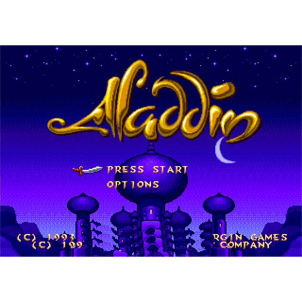 Aladdin Region Free 16Bit MD Game Card For Sega Mega Drive For Genesis