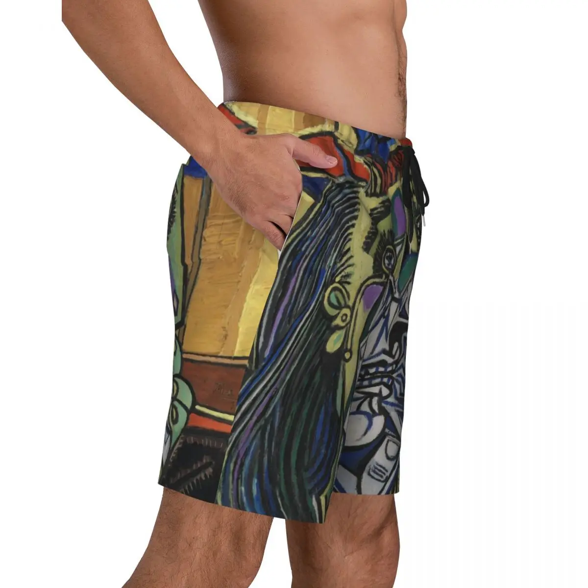 The Weeping Woman Print Mens Swim Trunks Quick Dry Beachwear Beach Board Shorts Pablo Picasso Painting Boardshorts