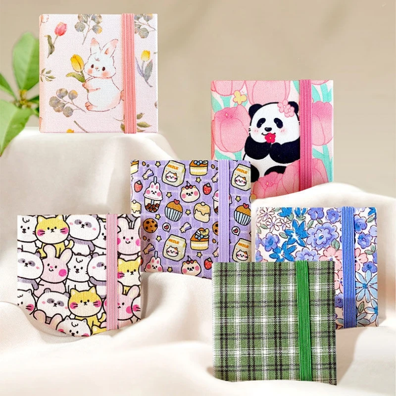 

Mini Portable Watercolor Sketchbook Fabric Cover Square Drawing Handbook Handmade Fabric Watercolor Book Fine Texture Draw Book