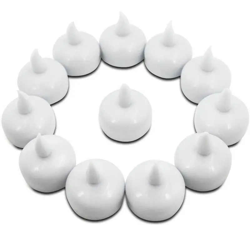 Waterproof Flameless Floating LED tealight Battery operated Water-activated Flickering Candle Wedding Party Centerpiece Pool SPA