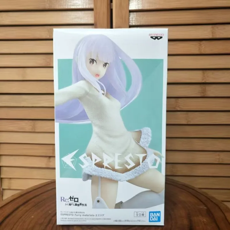 Em estoque original bandai banpresto re life em um mundo diferente de zero emilia anime figuras de ação modelo brinquedos ornamento presentes