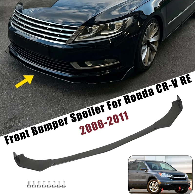 Sport Front Bumper Splitter Spoiler Lip For Honda CR-V RE 2006-2011 5Pcs Adjustable Sectional Car Exterior Tuning Body Kit