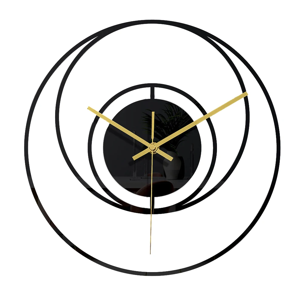 

Acrylic Wall Clock Modern Style Silent Decorative Round Quiet Bedroom Living Room Kitchen Cafe Black Acrylic Mute Clocks