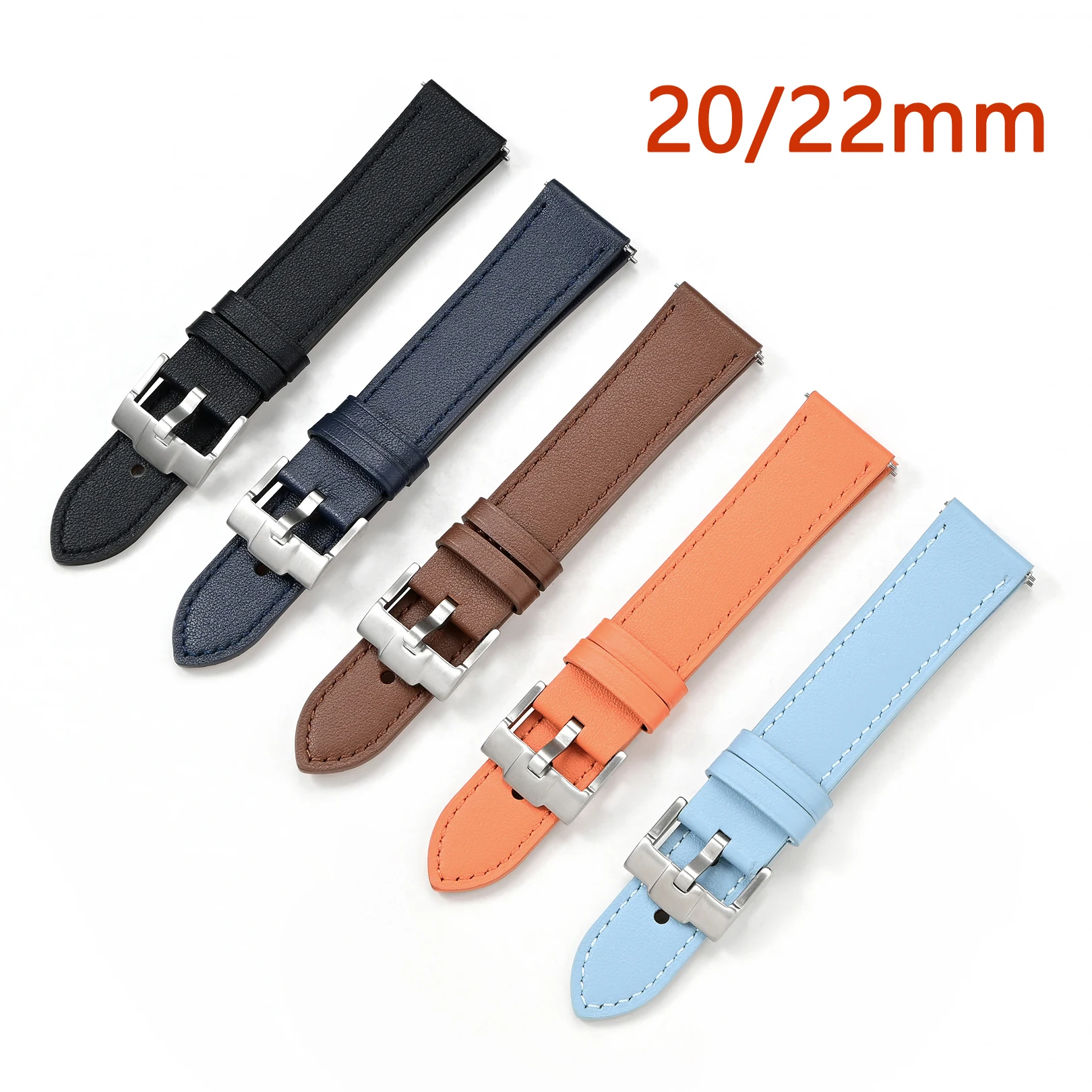 Genuine Leather Watch Band for Omega Seamaster 300 Speedmaster Quick Release 20mm 22mm Universal Cowhide Strap Wrist Bracelet