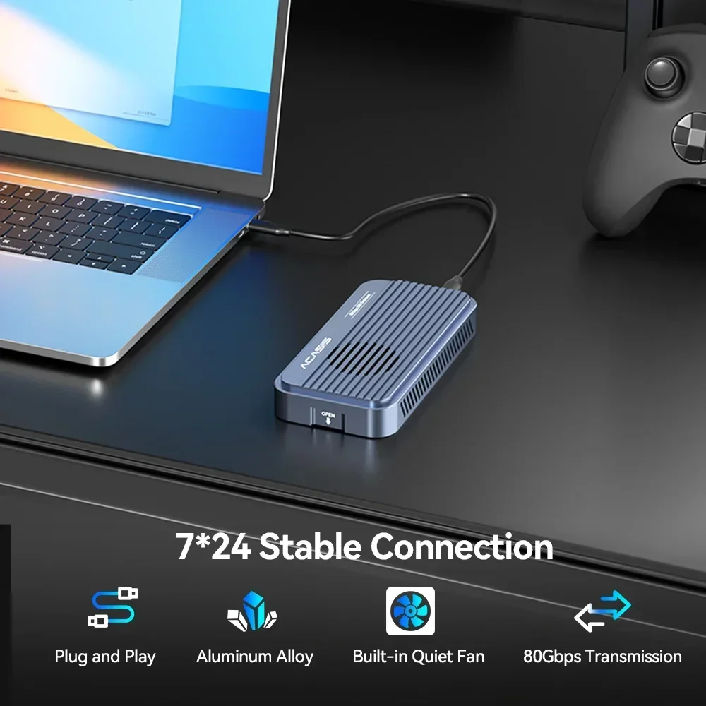 Acasis 80Gbps USB4 M.2 NVMe SSD Case Thunderbolt 5 USB-C NVME SSD Enclosure Compatible with thunderbolt 3/4/5 For Mac M4 Macbook - Image 3