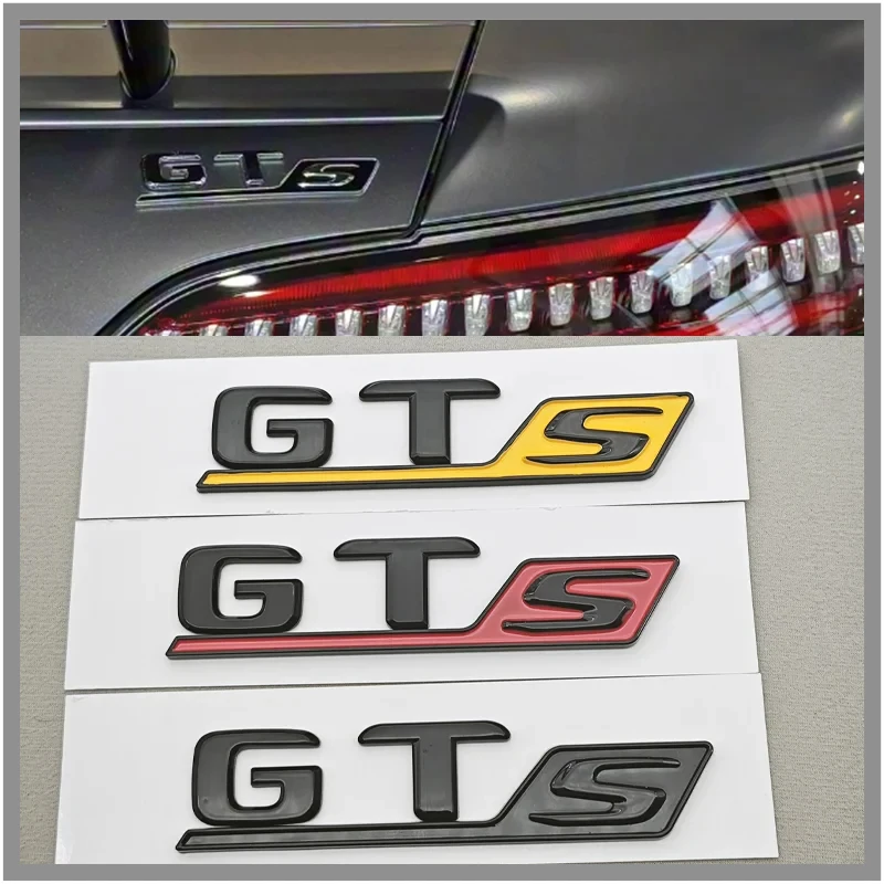 

ABS Black Red Yellow Car For Mercedes Benz GT Class GTS Accessory Tail Marking Logo GTS Letters Rear Trunk Badge Emblem