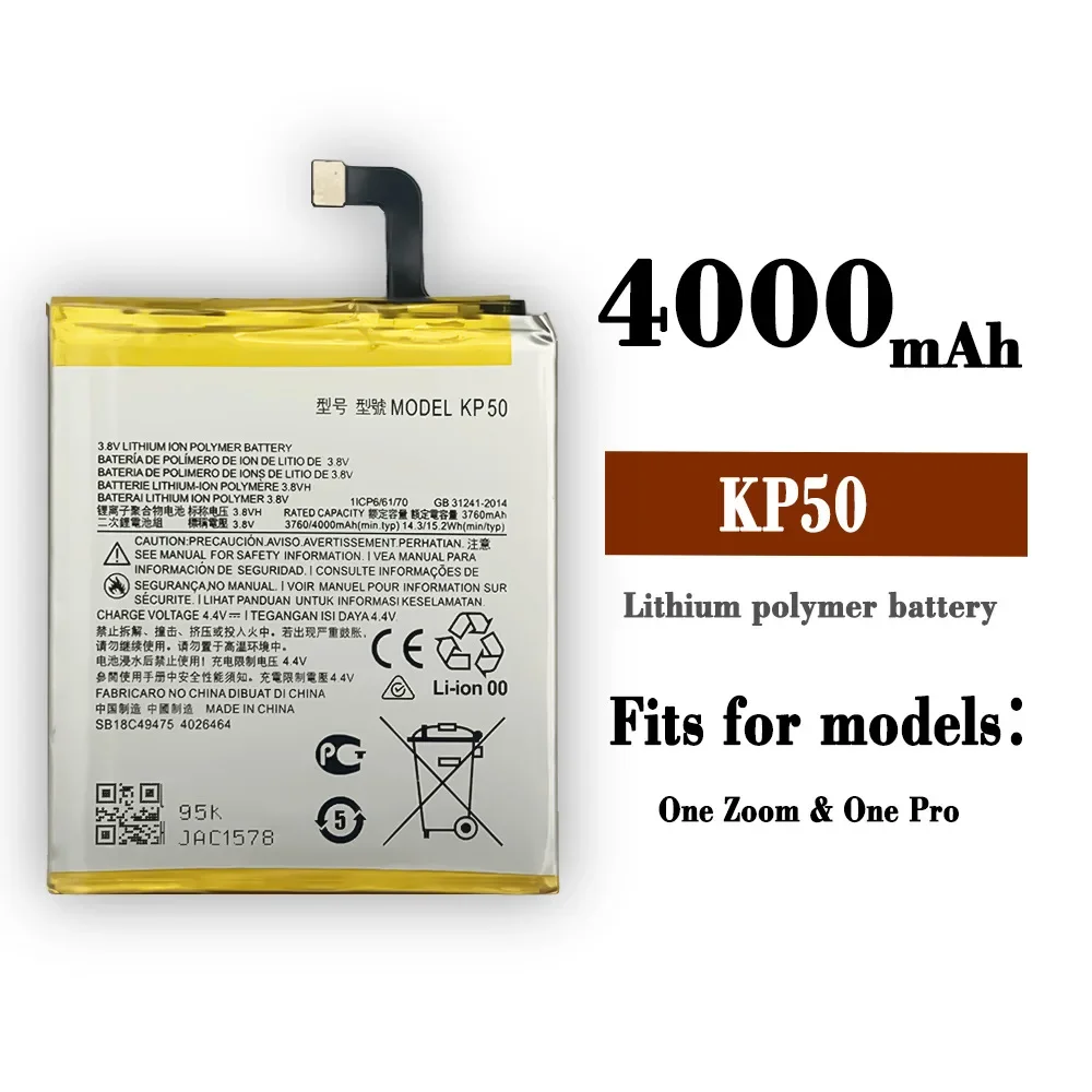 High Quality Replacement Battery For Motorola One Zoom One Pro Battery KP50 Mobile Phone New Built-in Batteries